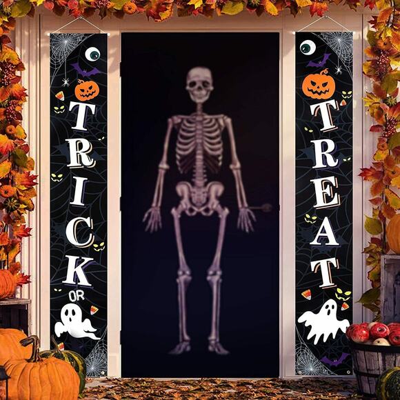 Halloween Outdoor Decorations, Halloween Banner for Front Door, Welcome Hanging - Picture 7 of 10